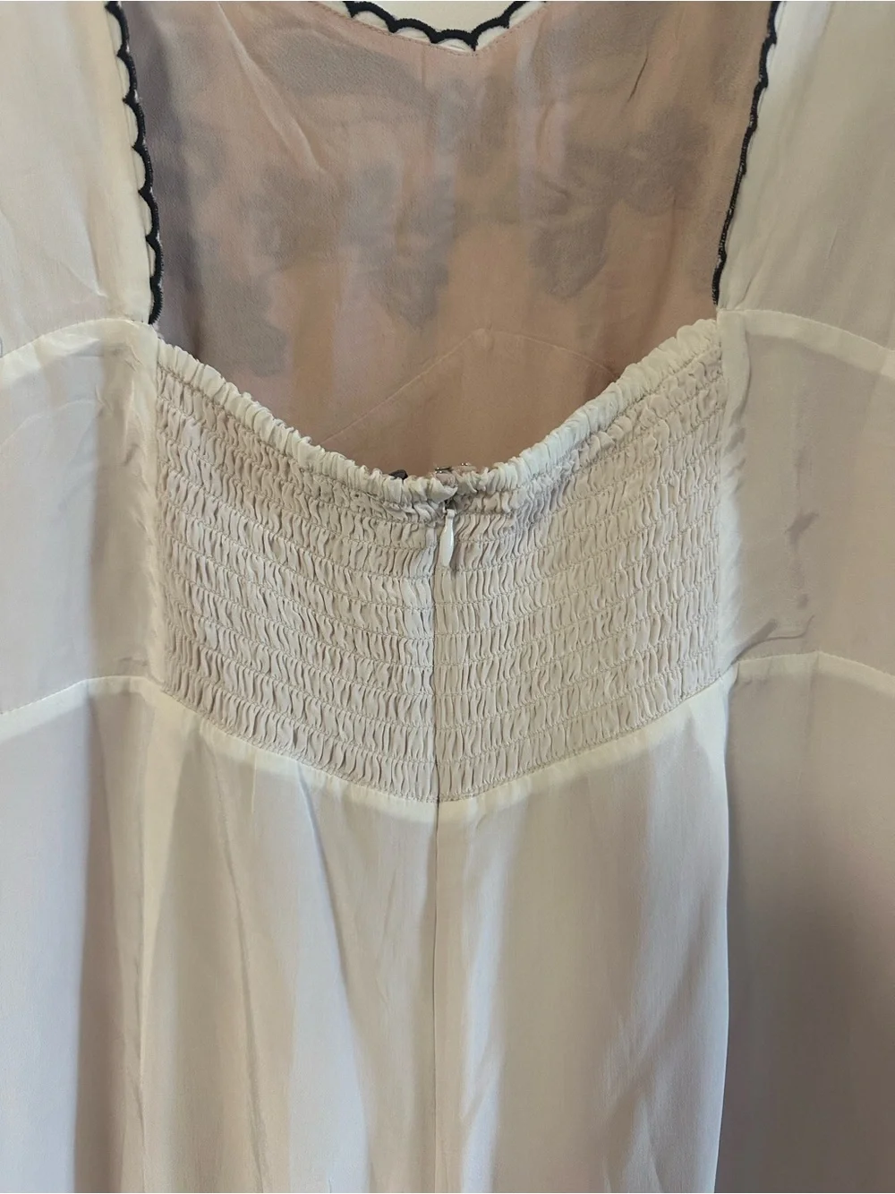 J. Crew Ivory Maxi Dress with Black Floral Embroidery